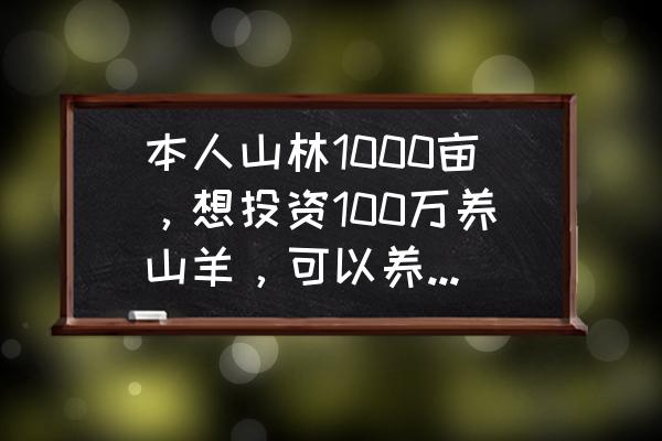 一千亩山地能养多少羊 本人山林1000亩，想投资100万养山羊，可以养多少只羊？