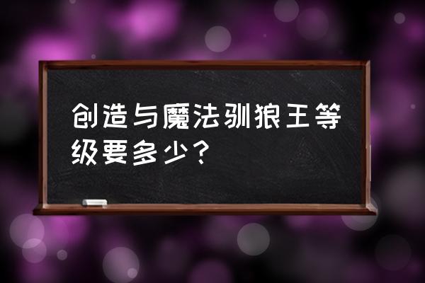 创造与魔法迅狼号测评 创造与魔法驯狼王等级要多少？