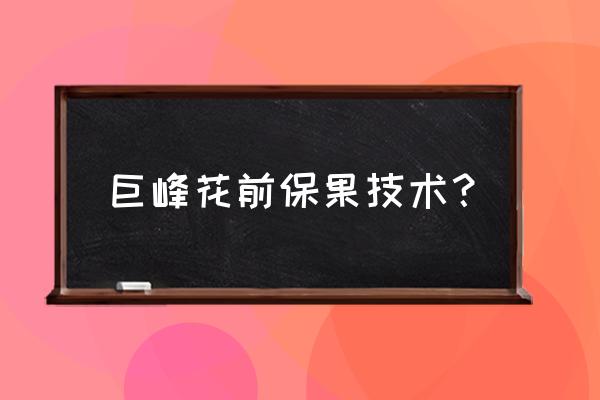 巨峰葡萄什么时候保花保果最好 巨峰花前保果技术？