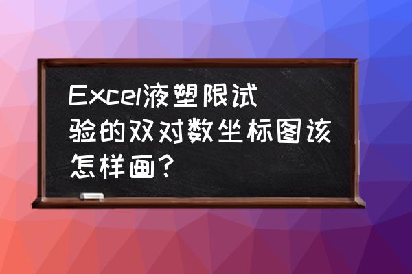 怎么用excel画双对数曲线 Excel液塑限试验的双对数坐标图该怎样画？